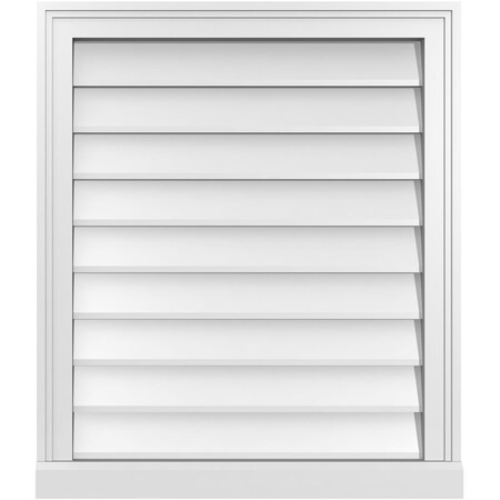 Ekena Millwork Vertical Surface Mount PVC Gable Vent w/ 2"W x 2"H , Brickmould Sill Frame, 24"W x 28"H GVPVE24X2803SN
